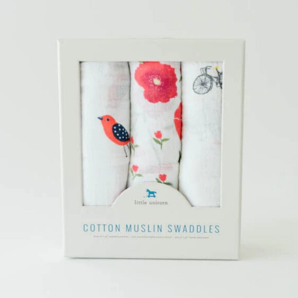 Little Unicorn Cotton Muslin Swaddle - Summer Poppy Set - 3 Pk - Picture 2 of 6